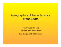 Geographical Characteristics of the State