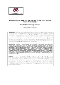 Microbiological Analysis and Control of the Fruit Vinegar Production Process