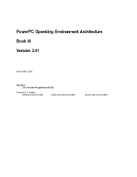 Powerpc Operating Environment Architecture Book III Version 2.01