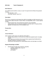 Steamfitter/Pipefitter Program Content