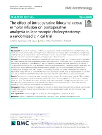 The Effect of Intraoperative Lidocaine Versus Esmolol Infusion On