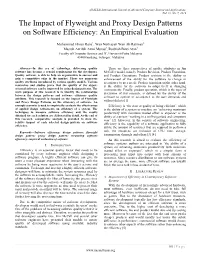 The Impact of Flyweight and Proxy Design Patterns on Software Efficiency: an Empirical Evaluation