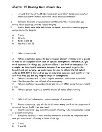 Answer Keys for Chapter 19 Quizzes