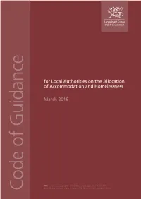 Code of Guidance for Local Authorities