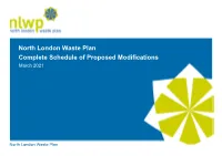 Complete Schedule of Post-Submission Proposed Modifications