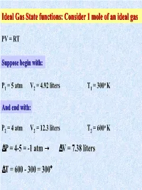 Ideal Gas State Functions