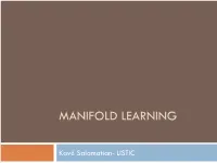 Manifold Learning