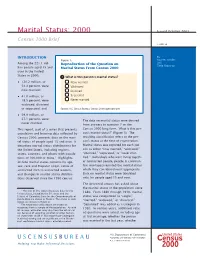 Marital Status: 2000 Issued October 2003 Census 2000 Brief C2KBR-30