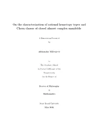 On the Characterization of Rational Homotopy Types and Chern Classes of Closed Almost Complex Manifolds
