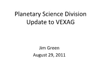 Planetary Science Division Update to VEXAG