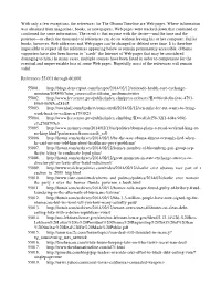 With Only a Few Exceptions, the References for the Obama Timeline Are Web Pages