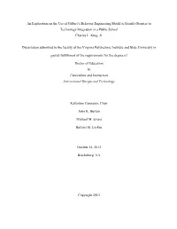An Exploration on the Use of Gilbert‟S Behavior Engineering Model to Identify Barriers to Technology Integration in a Public School Charles L