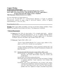 Copper Plating Standard Operating Procedure Faculty Supervisor: Prof