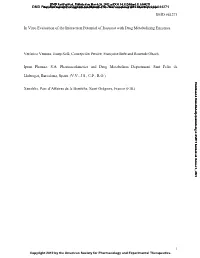 DMD #44271 in Vitro Evaluation of the Interaction Potential Of