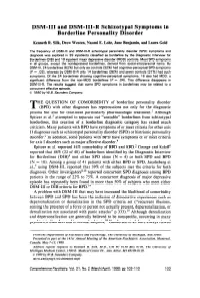 DSM-III and DSM-III-R Schizotypal Symptoms in Borderline Personality Disorder