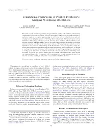 Foundational Frameworks of Positive Psychology: Mapping Well-Being Orientations