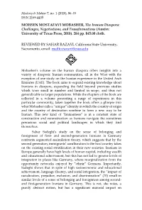 MOHSEN MOSTAFAVI MOBASHER, the Iranian Diaspora: Challenges, Negotiations, and Transformations (Austin: University of Texas Press, 2018)