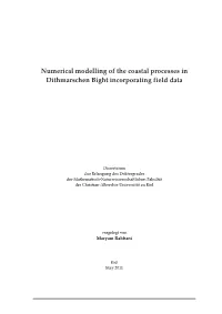 Numerical Modelling of the Coastal Processes in Dithmarschen Bight Incorporating Field Data