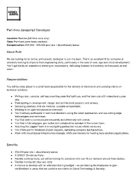 Part-Time Javascript Developer