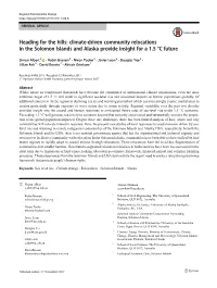 Climate-Driven Community Relocations in the Solomon Islands and Alaska Provide Insight for a 1.5 °C Future