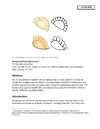 Dumpling Emoji Submission To: Unicode Consortium From: Jennifer 8