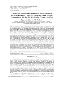 Effectiveness of Forest Allocation Policies for Local People in Forest