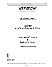 Ezwriter Magstripe Reader & Writer Workshop Utility & Technical Guide