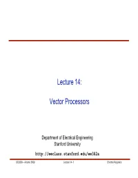 Lecture 14: Vector Processors