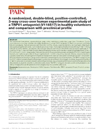 V116517) in Healthy Volunteers and Comparison with Preclinical Profile Lars Arendt-Nielsena,B,*, Steve Harrisc, Garth T