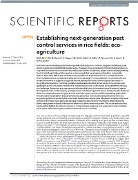 Establishing Next-Generation Pest Control Services in Rice Fields