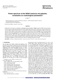 Power Spectrum of the SDSS Luminous Red Galaxies: Constraints on Cosmological Parameters