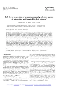 Soft X-Ray Properties of a Spectroscopically Selected Sample of Interacting and Isolated Seyfert Galaxies?