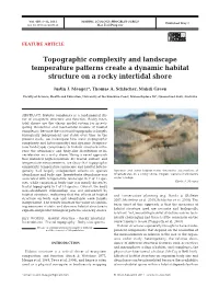 Topographic Complexity and Landscape Temperature Patterns Create a Dynamic Habitat Structure on a Rocky Intertidal Shore