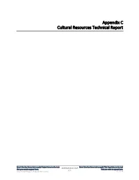 Appendix C Cultural Resources Technical Report