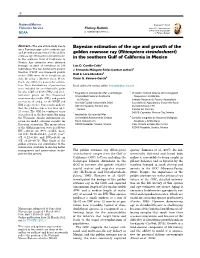 Bayesian Estimation of the Age and Growth of the Golden Cownose Ray