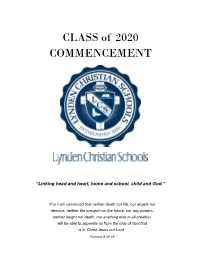 CLASS of 2020 COMMENCEMENT