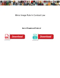 Mirror Image Rule in Contract Law