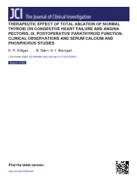 Therapeutic Effect of Total Ablation of Normal Thyroid on Congestive Heart Failure and Angina Pectoris