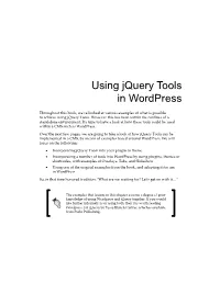 Using Jquery Tools in Wordpress