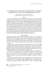 A Comparative Analysis of the Level of Urban Resilience in the City Comprehensive Plan
