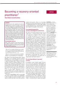 Becoming a Recovery-Oriented Practitioner†