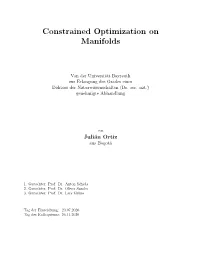 Constrained Optimization on Manifolds