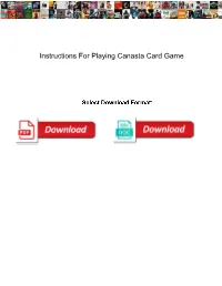 Instructions for Playing Canasta Card Game