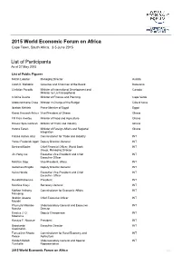 List of Participants by Type