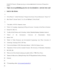 Open Access Publishing Practice in Geochemistry: Current State And