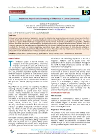 Preliminary Phytochemical Screening of 6 Members of Leucas (Lamiaceae)