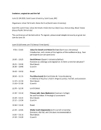 Program E-Conference Evolution, Original Sin and the Fall
