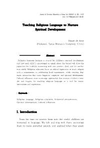 Teaching Religious Language to Nurture Spiritual Development I