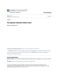 The Superior General's Advent Letter