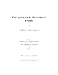 Entanglement in Non-Inertial Frames